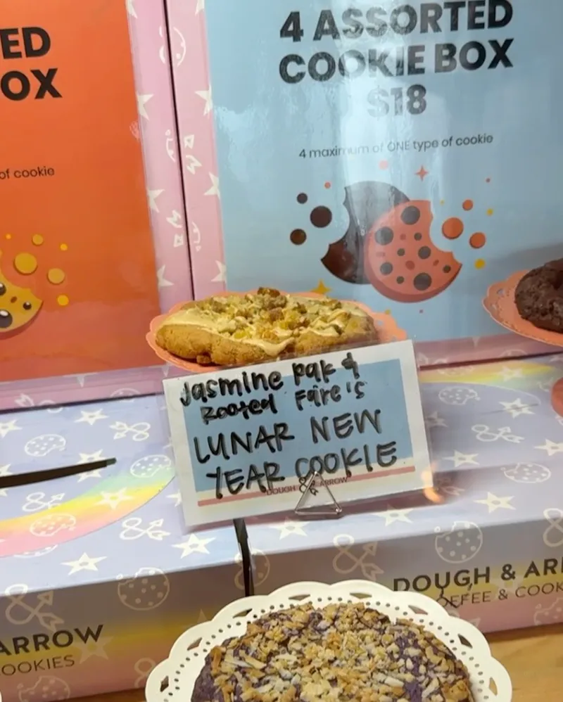Jasmine Pak and Dough & Arrow's Lunar New Year Pineapple Cake Cookie collaboration display
