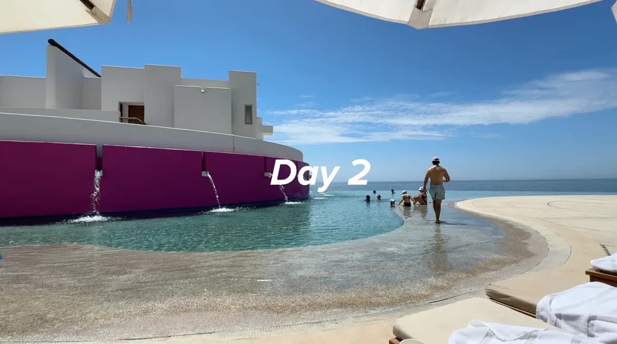 Birthday breakfast fruit plate at Marquis Los Cabos: watermelon, papaya, and a singular plum